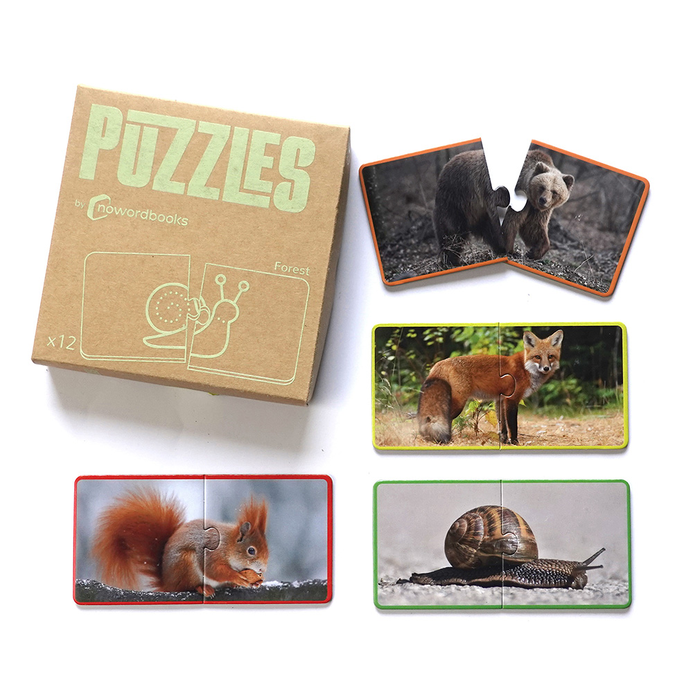 Puzzle cartón Animales del bosque