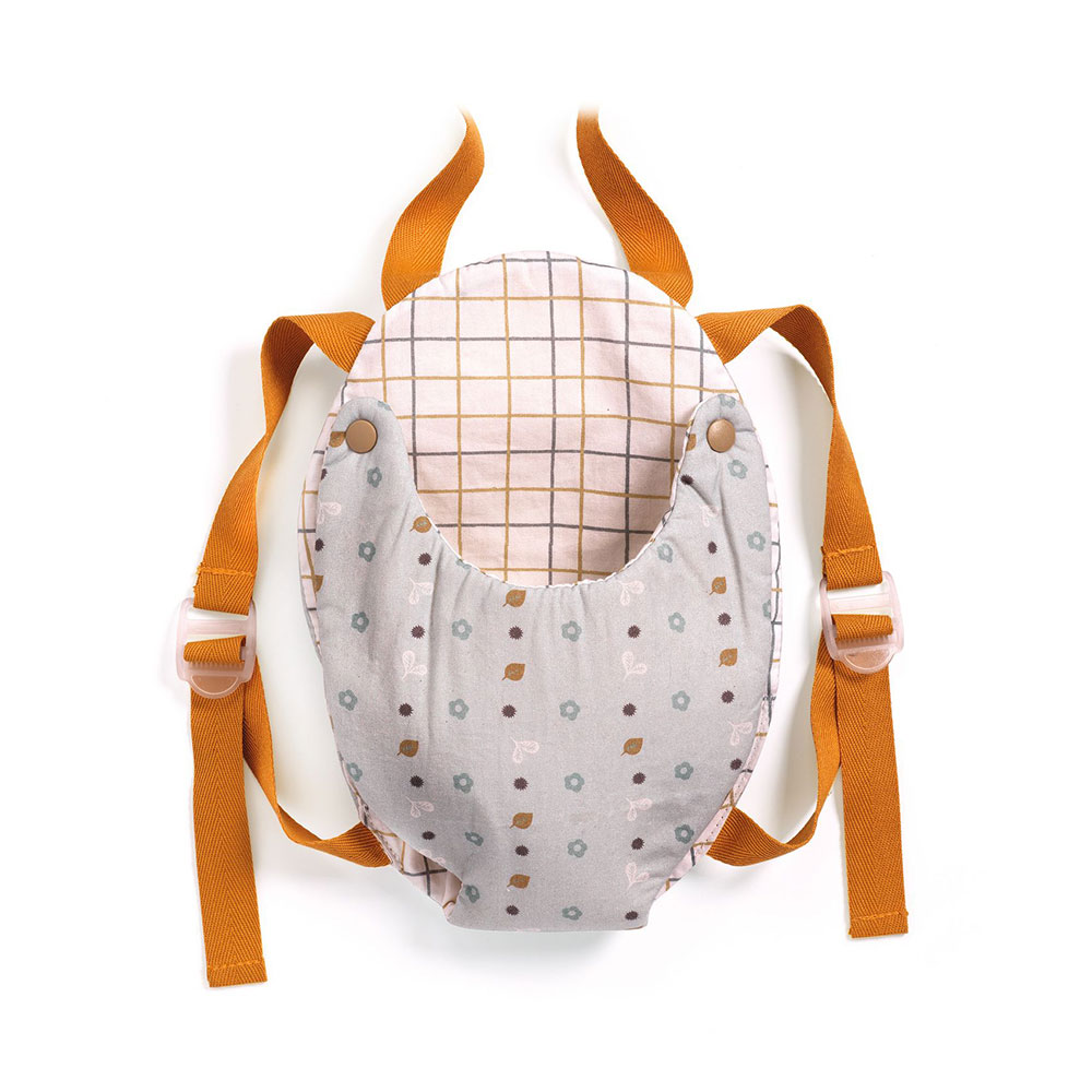 Mochila portabebé para muñecos gris azulado :: Djeco :: Juguetes