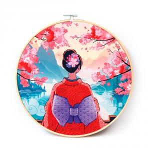 Set de bordado punch needle DIY kimono