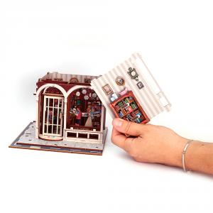 Maqueta madera 3D Book Store con luz