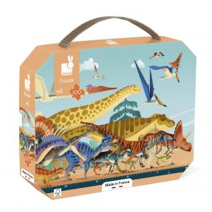 Maletín puzzle panorámico dinosaurios 100 piezas