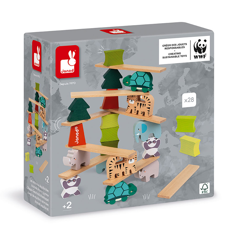 Juego De Equilibrio Bloques De Animales De Madera Maciza Juego De Equilibrio Bloques De Animales De Madera Maciza