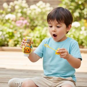 Bote de pompas inderramable animalitos héroes unidad surtida