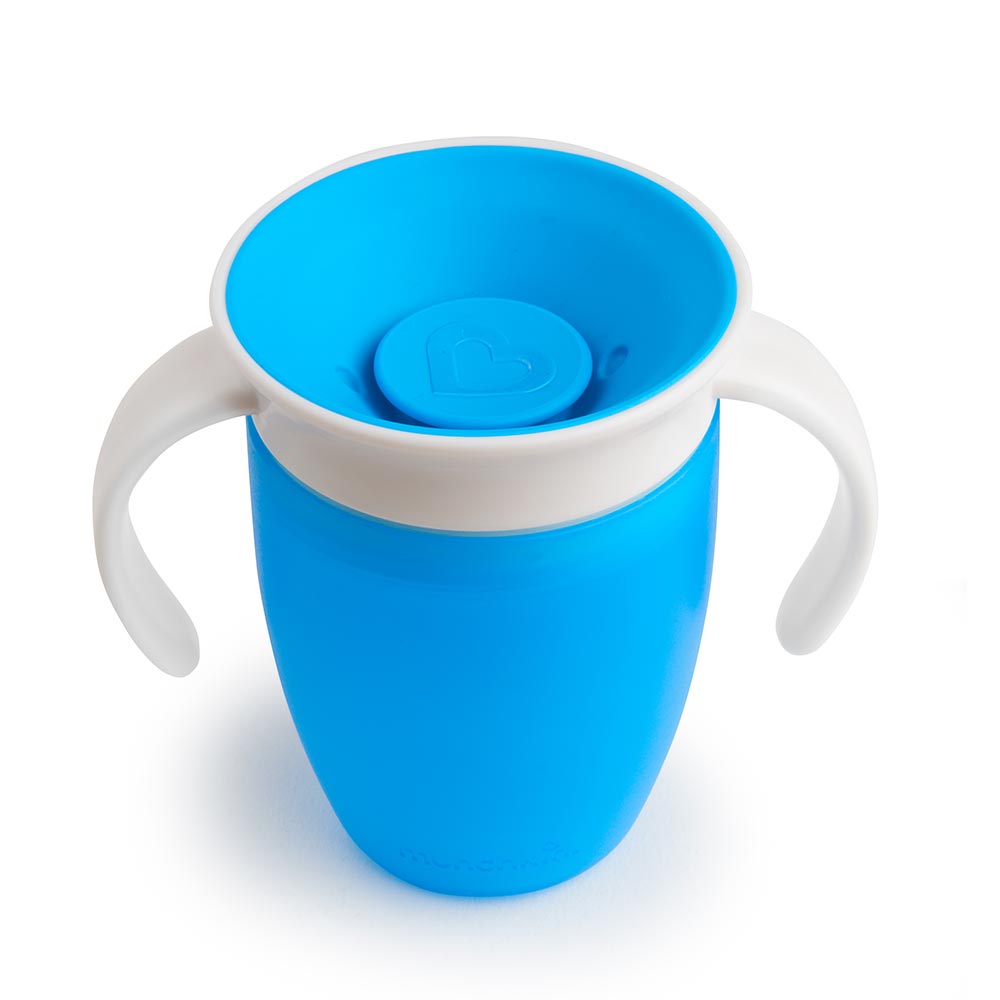 Taza antigoteo con asas 200ml Miracle 360 azul :: Munchkin