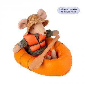 Bote hinchable algodón 12cm. con chaleco salvavidas
