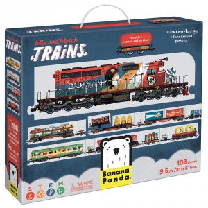 Puzzle Mezcla y combina trenes 108 piezas