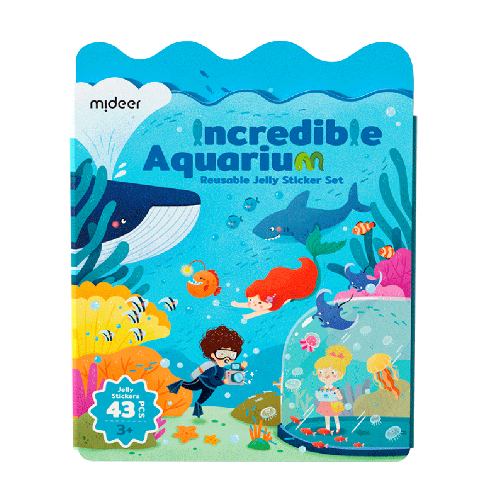 Pegatinas de gel removibles Acuario con escenario