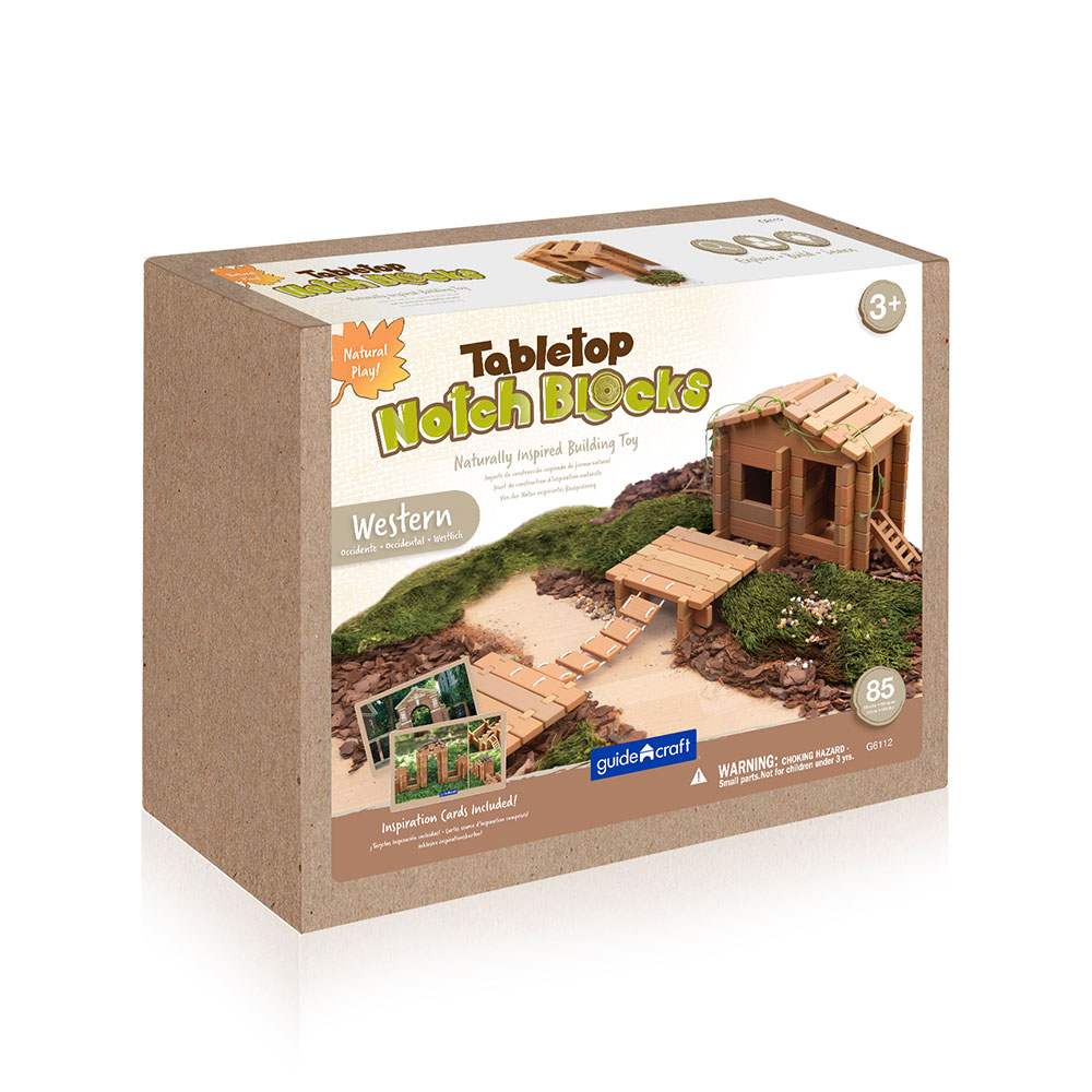 Construcción Tabletop Notch Blocks Western 85 piezas