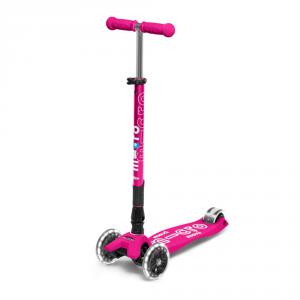 Patinete maxi Micro deluxe plegable Led rosa