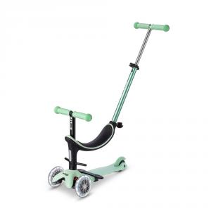 Patinete Micro Mini 4en1 Deluxe LED menta Mini2Grow
