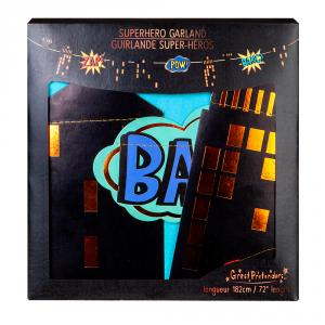 Guirnalda edificios superhéroe 182cm.
