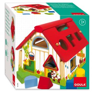 Granja con figuras geométricas de madera