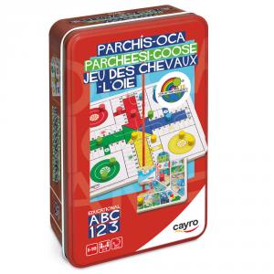 Parchís y Oca en caja de metal