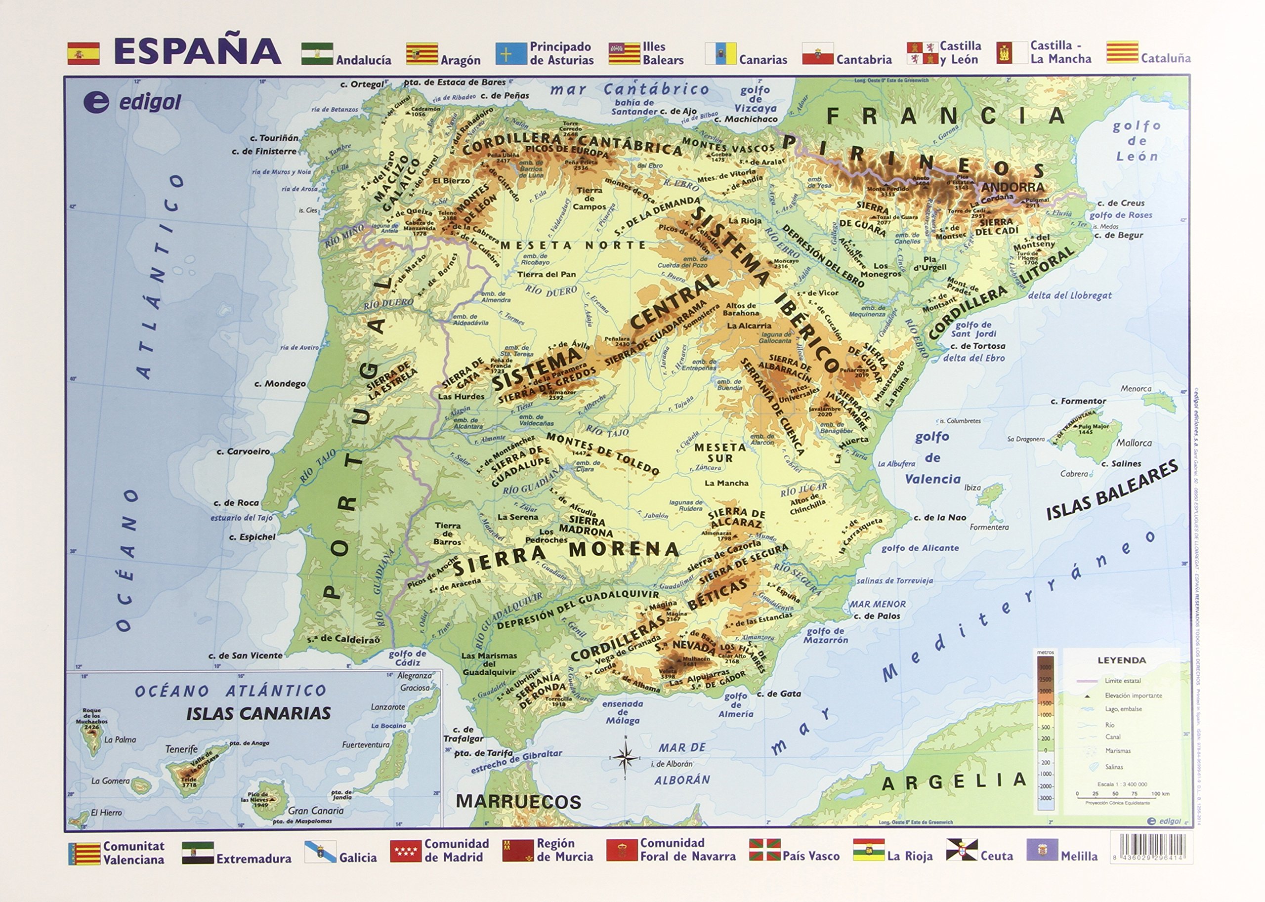 Escoger deuda Color de malva Mapa escritorio España físico/político :: Edigol :: Juguetes :: Dideco