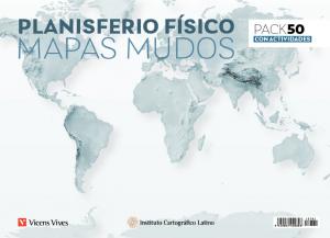 Mapas mudos Planisferio Físico pack 50 actividades