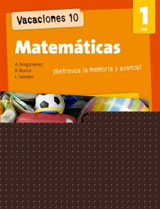 Vacaciones 10. Matemáticas 1 ESO