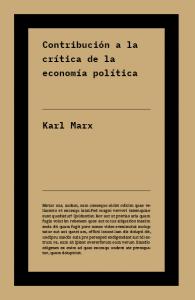 Contribución a la crítica de la economía política