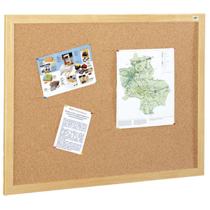 Tablero de corcho 120x90cm. con marco de madera