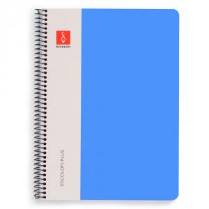 Bloc cuarto color azul pauta 3mm. 80 hojas serie Plus