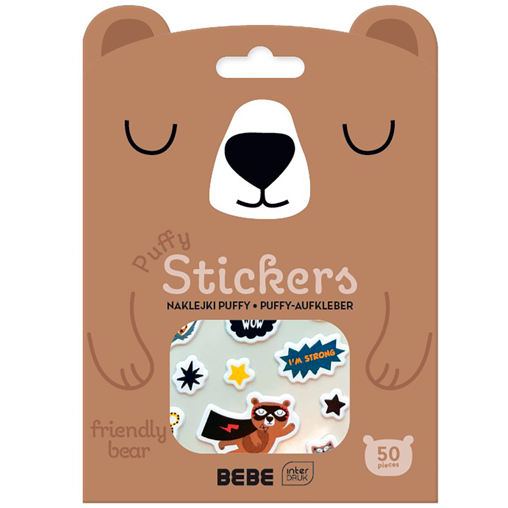 Set 50 pegatinas 3D oso Puffy stickers BEBE Friends