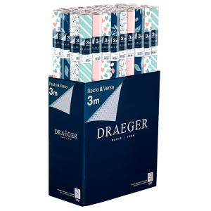 Caja 40 rollos papel de regalo KE Prestige colores pastel rollo 3 metros modelos surtidos