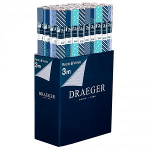 Caja 40 rollos papel de regalo KE Prestige colores fríos rollo 3 metros modelos surtidos
