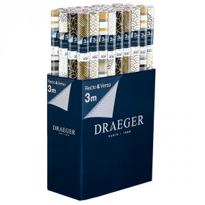 Caja 40 rollos papel de regalo KF Prestige metalizado 3 metros modelos surtidos