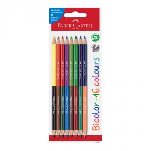 Lápiz bicolor Faber-Castell 8 lápices 16 colores