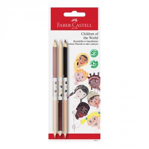 Lápiz bicolor tonos piel 3 unidades Children of the World