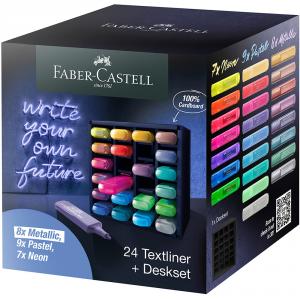 Marcador Texltiner 46 set escritorio 24 uds neón, pastel y metálicos