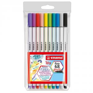 Rotulador Stabilo Pen 68 brush punta pincel 10 colores