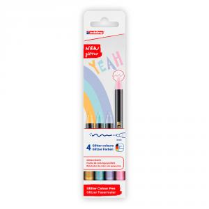 Rotulador Edding 1200 glitter 4 colores pastel