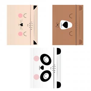 Pack 10 carpetas A5 3 solapas tacto suave BEBE Friends con goma