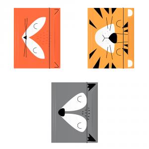 Pack 10 carpetas A5 3 solapas tacto suave BEBE Friends con goma