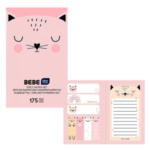 Set de notas y marcapáginas adhesivos gato BEBE Friends