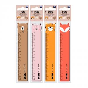 Pack 12 reglas 15cm animalito BEBE Friends modelo surtido