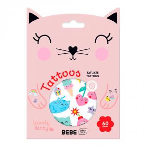 Set tatuajes 60 unidades gato BEBE Friends