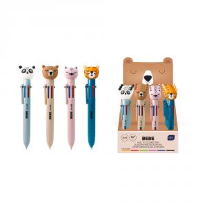 Expositor 12 bolígrafos 6 colores en 1 animalito BEBE Friends modelo surtido