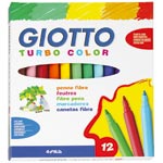 Rotulador 12 colores, pack de10 estuches Giotto Turbo Color