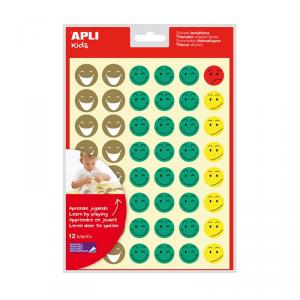 Gomets redondos caras 12 láminas