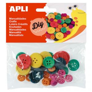 Botones de madera tamaño surtido 30 unidades