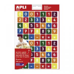 Gomets cuadrados números 3 láminas