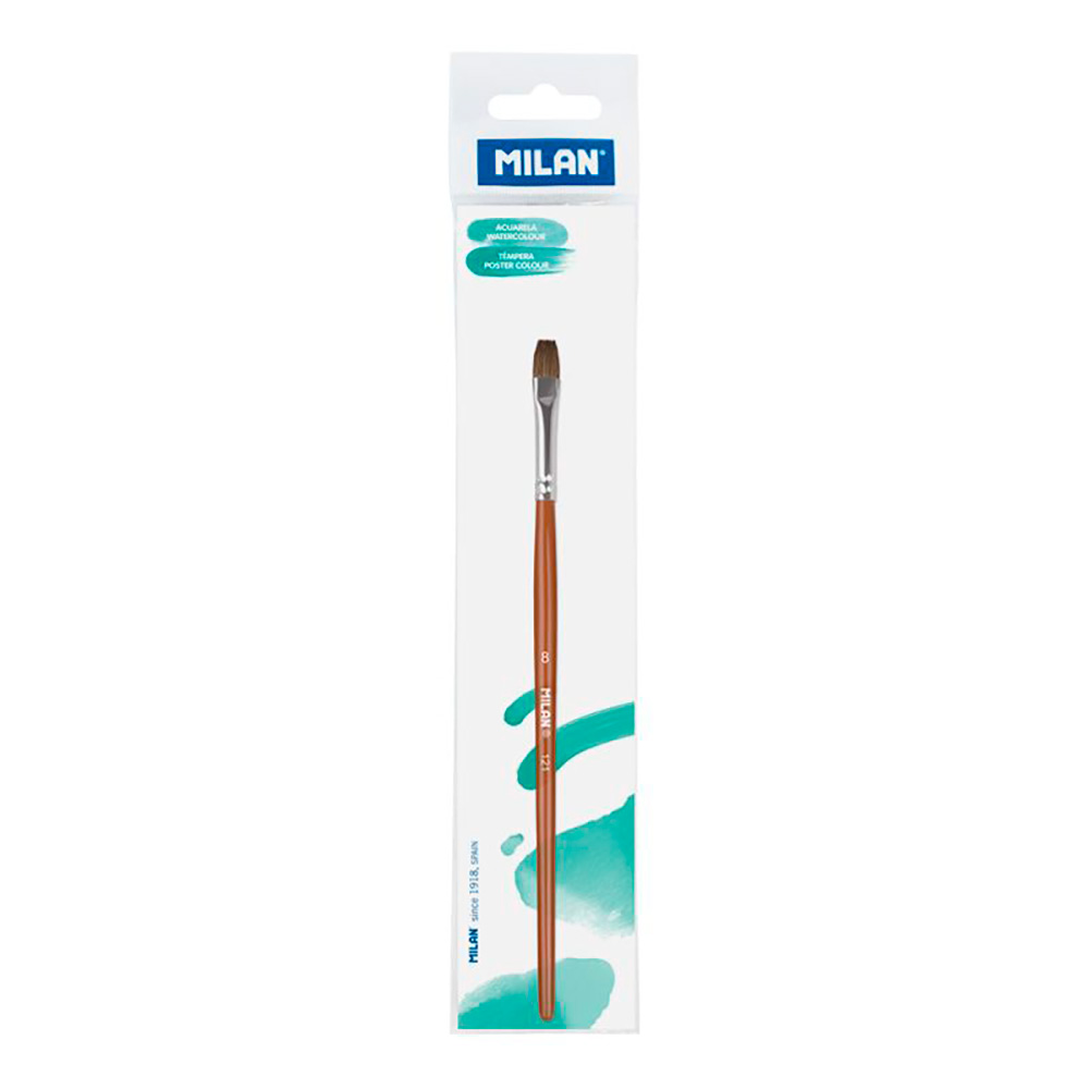 Pincel escolar plano serie 121 número 8