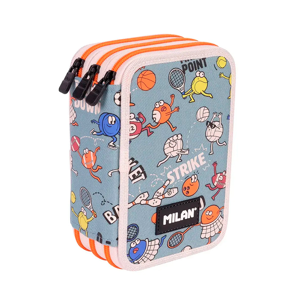 Estuche 3 pisos Sports 19,5x13x7,5cm