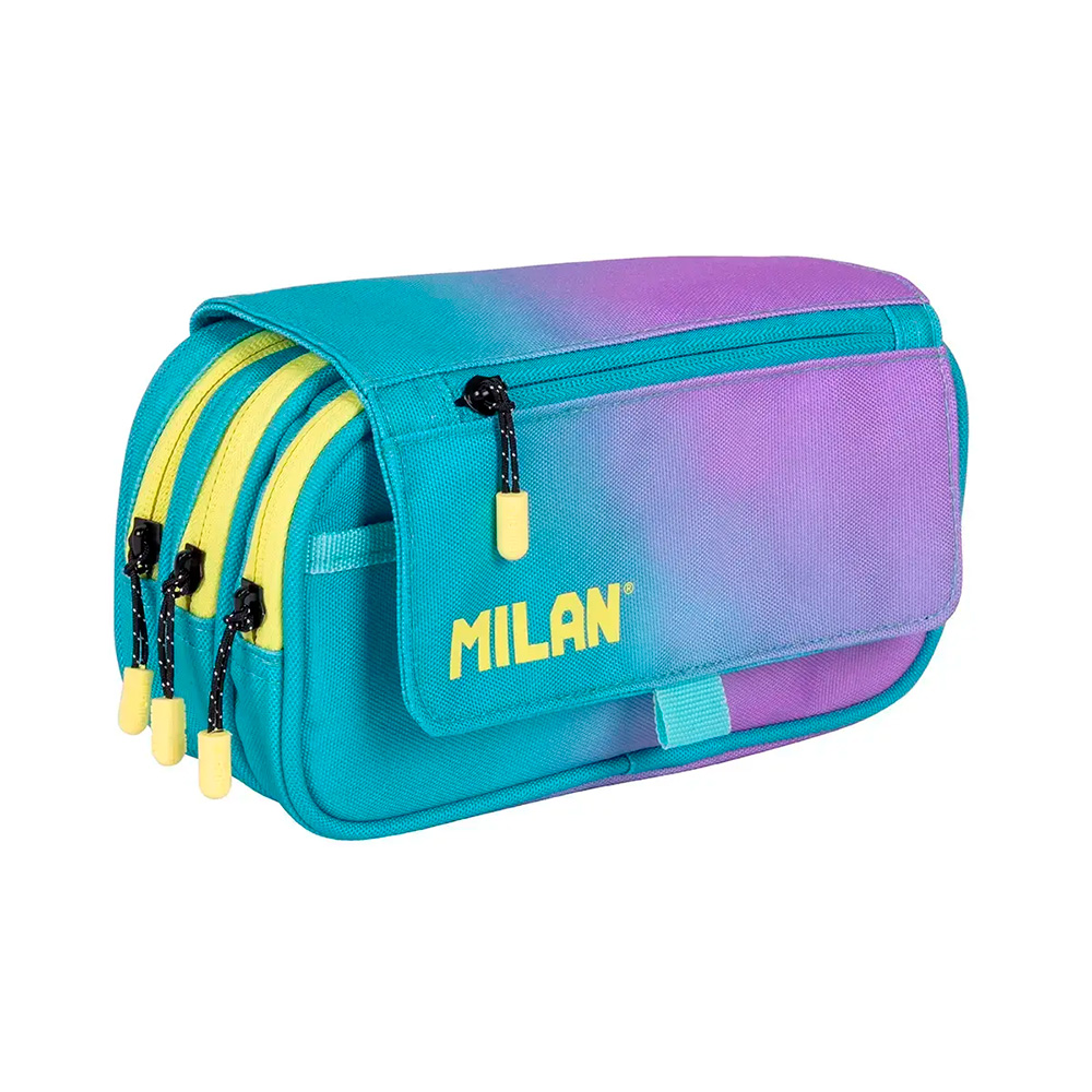 Portatodo 4 compartimentos con solapa Sunset turquesa 24x13x10 cm