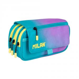 Portatodo 4 compartimentos con solapa Sunset turquesa 24x13x10 cm