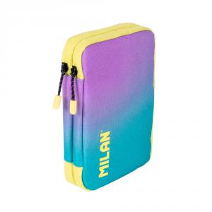 Estuche 2 pisos Sunset turquesa 19,8x14,3x4cm con contenido