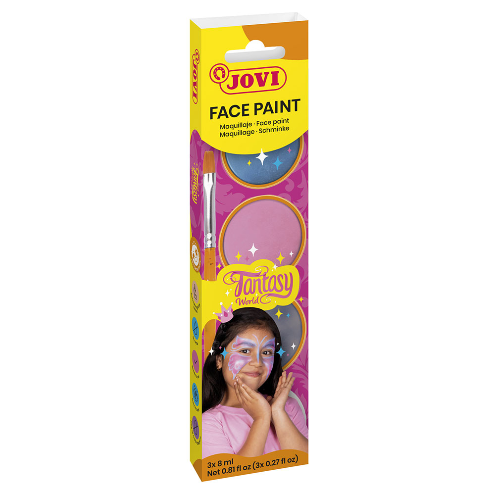 Maquillaje en crema 3 colores fantasy set 3 botes 8ml con pincel y esponja