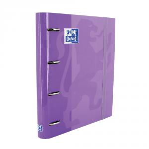 Archivador A4 plus malva 4 anillas Europeanbinder classic con recambio cuadro 5mm.