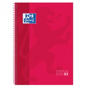 Bloc A4 rojo cuadro 5mm. 80 hojas Europeanbook